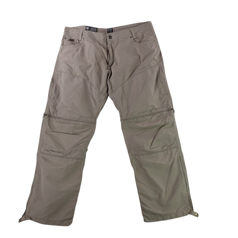 KUHL Liberator Convertible Pants Men 40x30 Khaki Stealth Zip Off Hiking Cargo